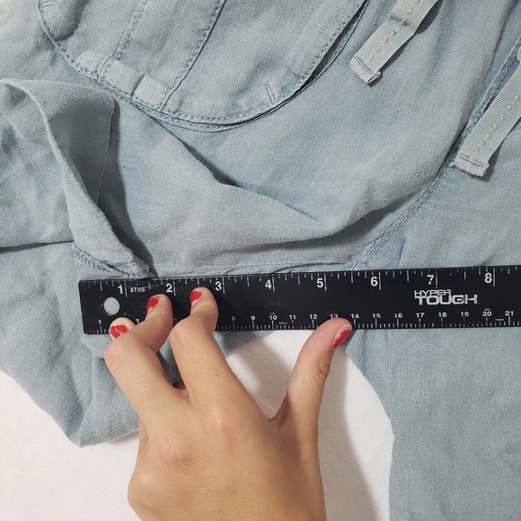 LUCKY BRAND Linen Shorts BLUE ADJUSTABLE length LINEN SHORTS size 4/27 C… - Picture 8 of 11